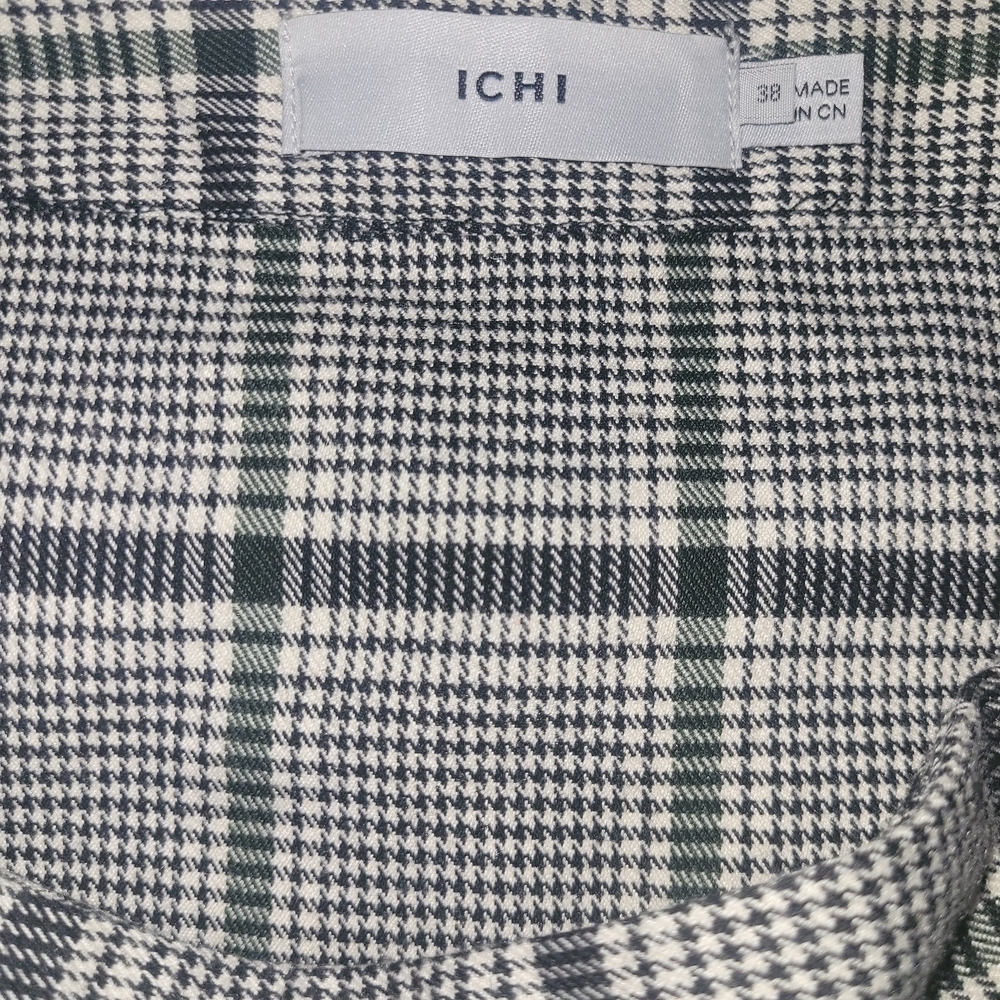 Ichi Plaid Women's Skirt In Black and White 38 - Picture 4 of 4